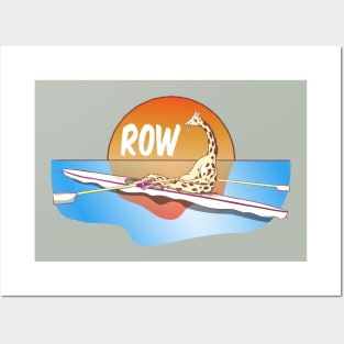 Rowboat Giraffe Rowing Posters and Art